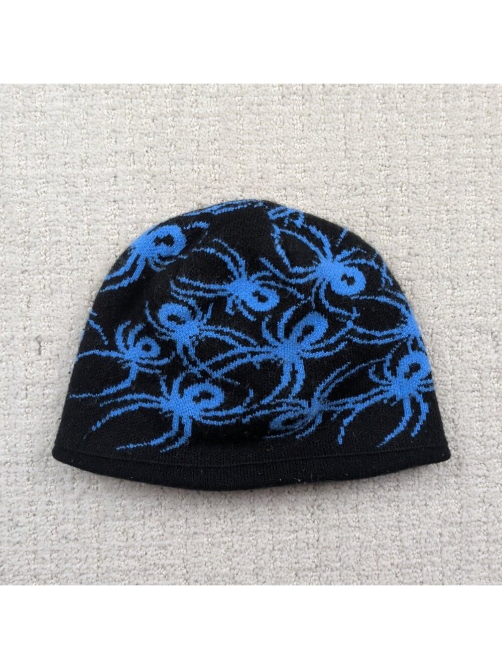 Y2K Spyder Skull Cap Beanie Hiking Gorpcore Ski Snowboard 2000's Grunge Alt Blue